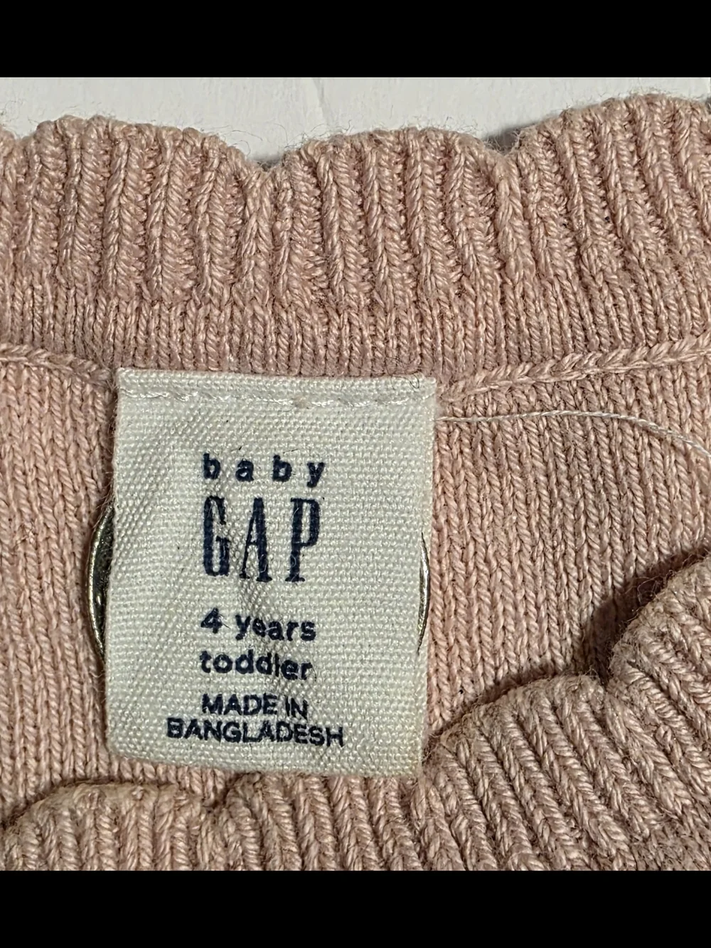 GAP Pink Star-Accent Crewneck Sweater